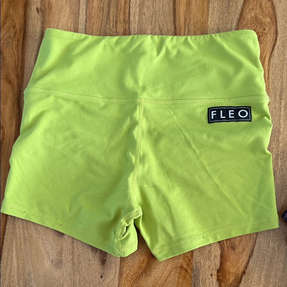 Fleo Women's Bright Green Athletic Shorts